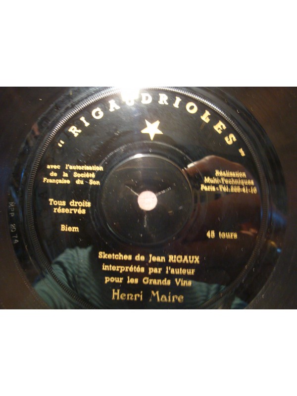 JEAN RIGAUX rigaudrioles - sketches - Publicité Henri Maire vignerons ARBOIS SP VG++