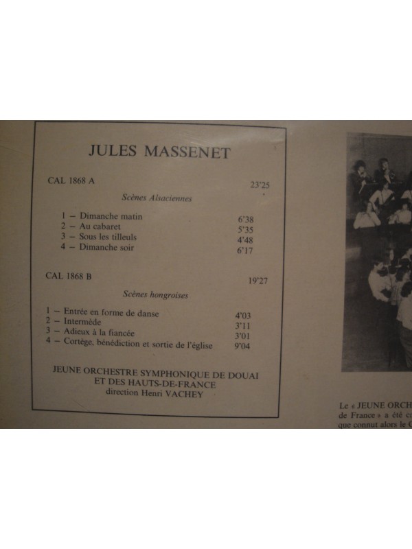 HENRY VACHEY/DOUAI scenes alsaciennes/scenes hongroises MASSENET LP EX++