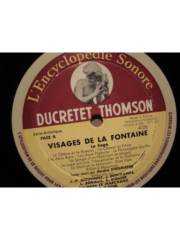 STEGMANN/HACQUARD visages de La Fontaine LP Ducretet + livrets RARE VG++