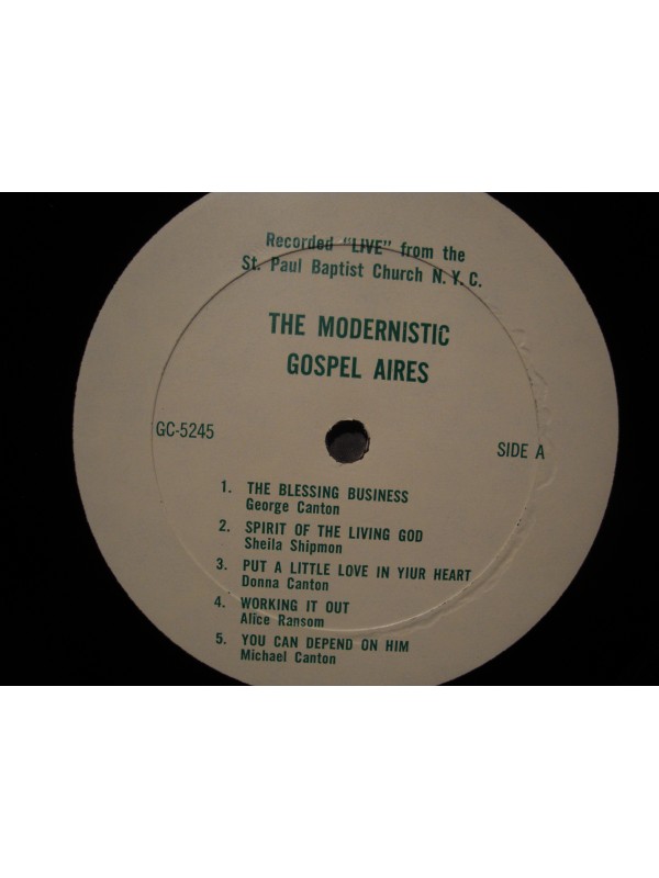 THE MODERNISTIC GOSPEL AIRES blessing business/more love to thee LIVE LP VG++