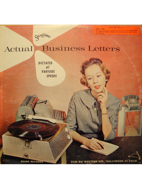 ACTUAL BUSINESS LETTERS dictated at various speed - Stenographie LP Stenodisc VG++
