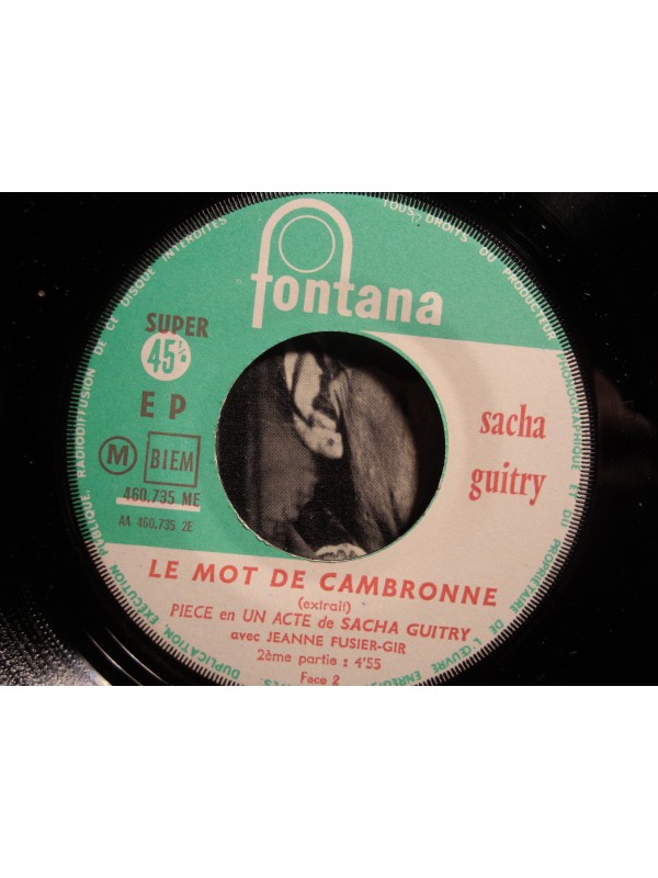 SACHA GUITRY le mot de Cambronne JEANNE FUSIER-GIR EP 7" Fontana VG++