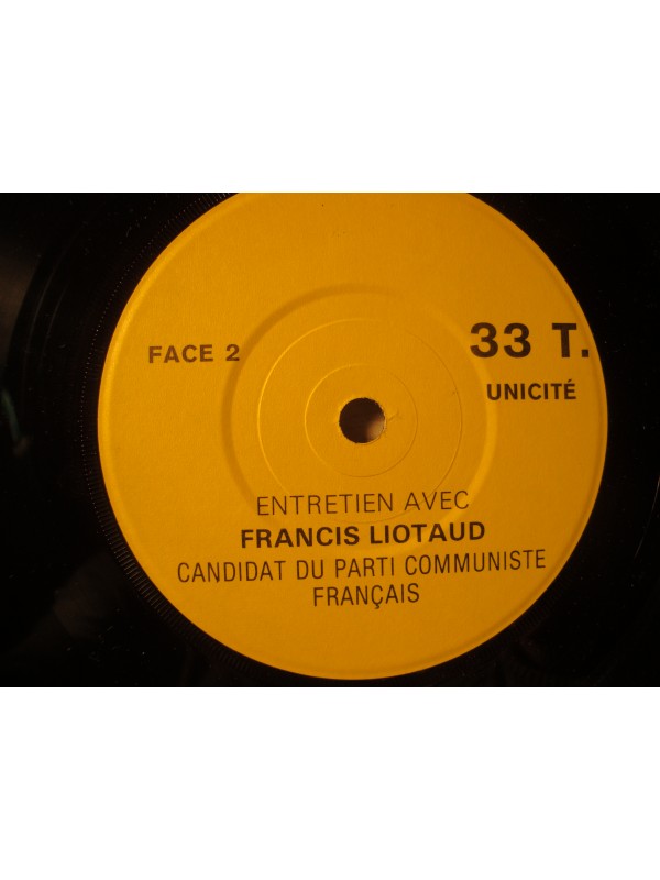 FRANCIS LIOTAUD entretien candidat parti communiste législative 1978 Vaucluse SP VG++