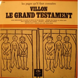 VILLON le grand testament DESCHAMPS/BOVY EP 7" ballade pr prier notre-dame VG++