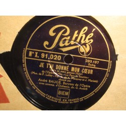 ANDRÉ BAUGÉ/G. ANDOLFI le comte de Luxembourg/je t'ai donné mon coeur 78T VG++