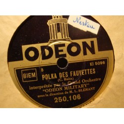 ODEON MILITARY/BLÉMANT marche grecque/polka des fauvettes 78T ODEON VG+