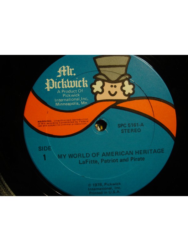 MY AMERICAN HERITAGE patriot and pirate JEAN LAFITTE LP 1978 Pickwick USA VG++
