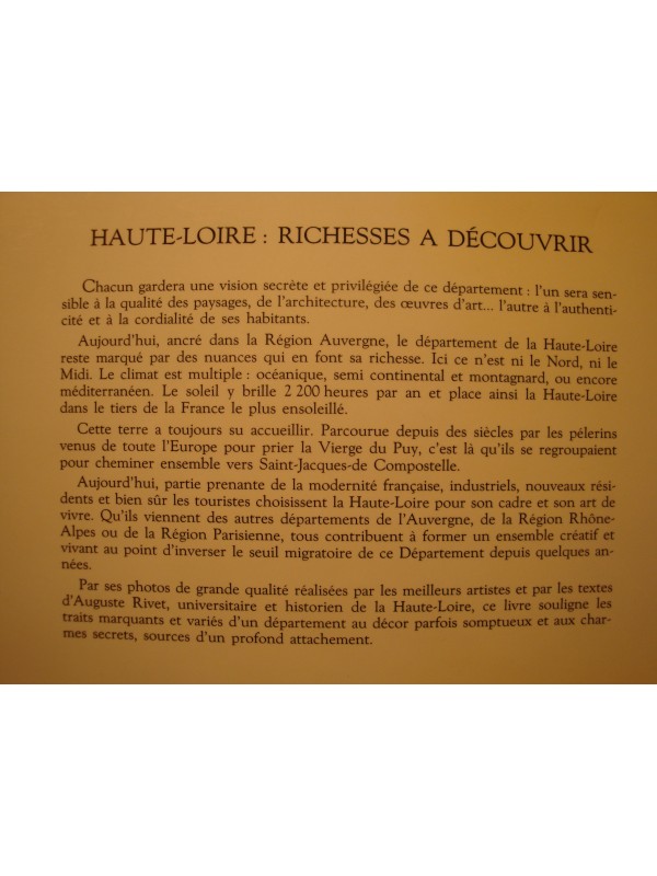 AUGUSTE RIVET Haute-Loire 1992 EDL richesses de France - EX++