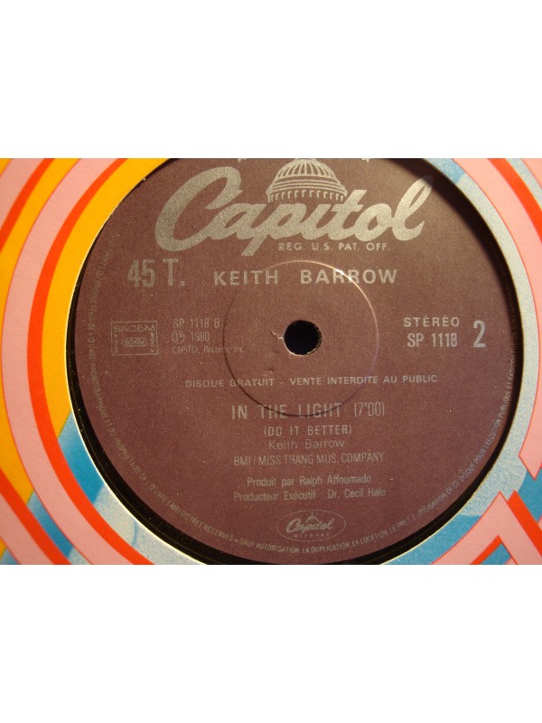 KEITH BARROW why love half the world/in the light MAXI 12" Promo 1980 Capitol VG++