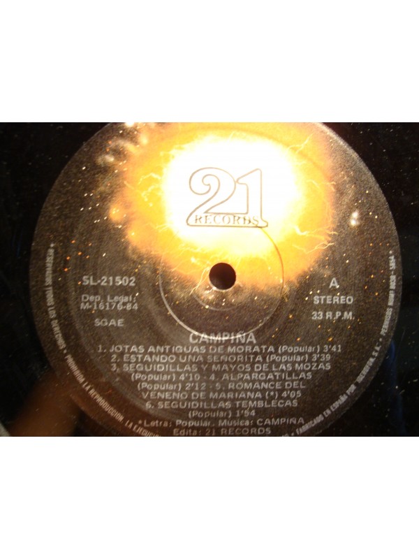 CAMPINA musica popular tradicional LP Veintiuno - Ronda de visperas VG++