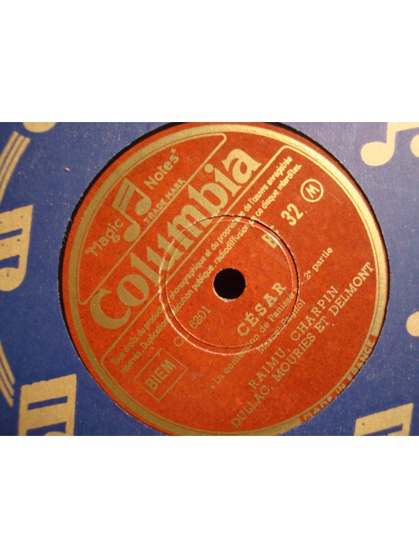 RAIMU/CHARPIN/DULLAC la confession de panisse CÉSAR - PAGNOL 78T Columbia VG++