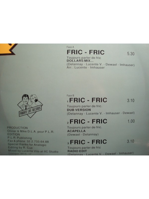 KIWI fric fric (4 versions) MAXI 12" 1991 Private life EX++