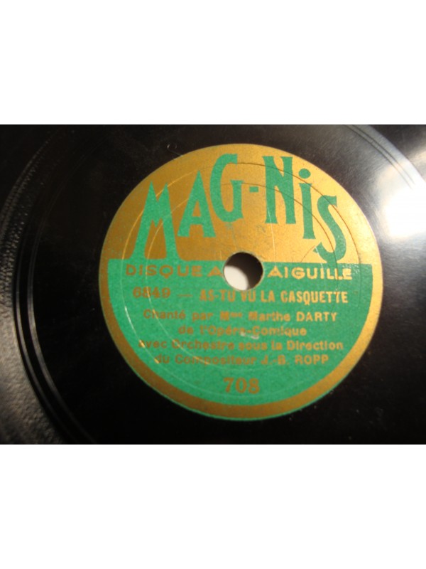 MARTHE DARTY as-tu vu la casquette/fais dodo colas mon p'tit frère 78T 15cm VG++