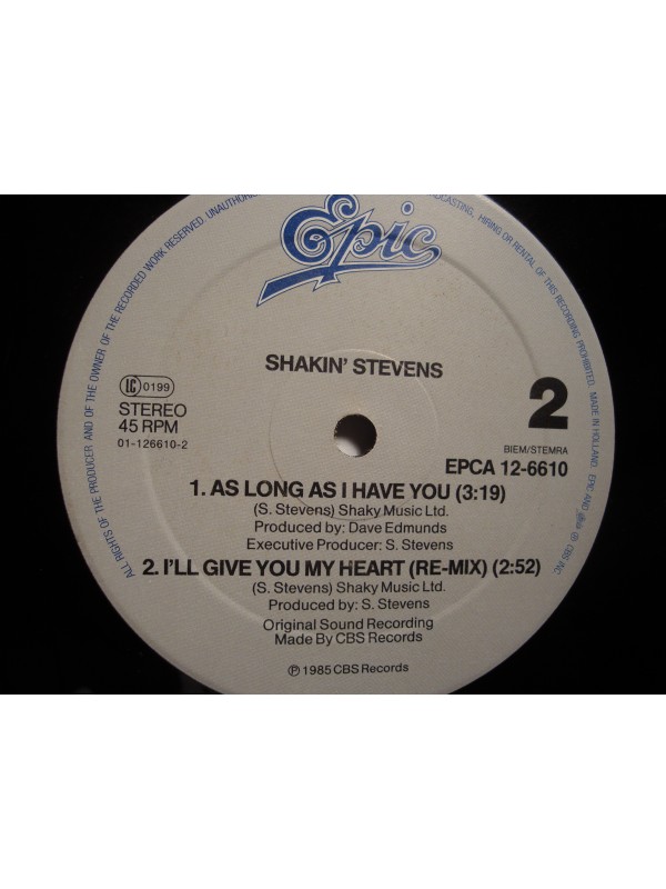 SHAKIN STEVENS lipstick powder and paint/as long as i have you MAXI 12" VG++