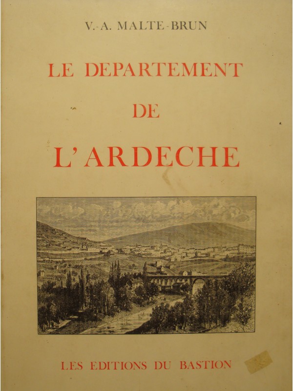 V.A. MALTE-BRUN departement de l'Ardeche 1983 BASTION illustrations carte RARE++