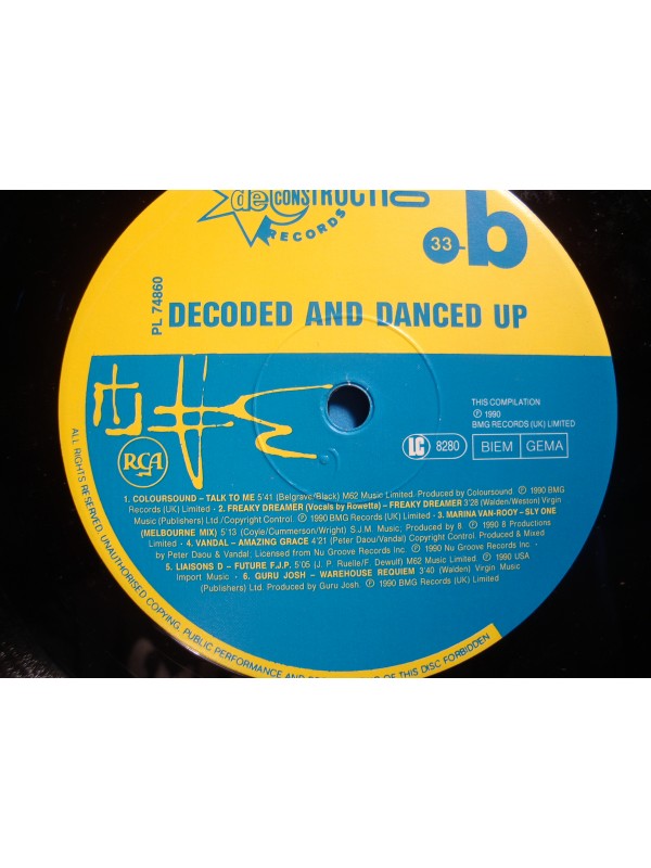 DECODED AND DANCE UP rhythms of de-construction MAXI 12" 1990 VG++