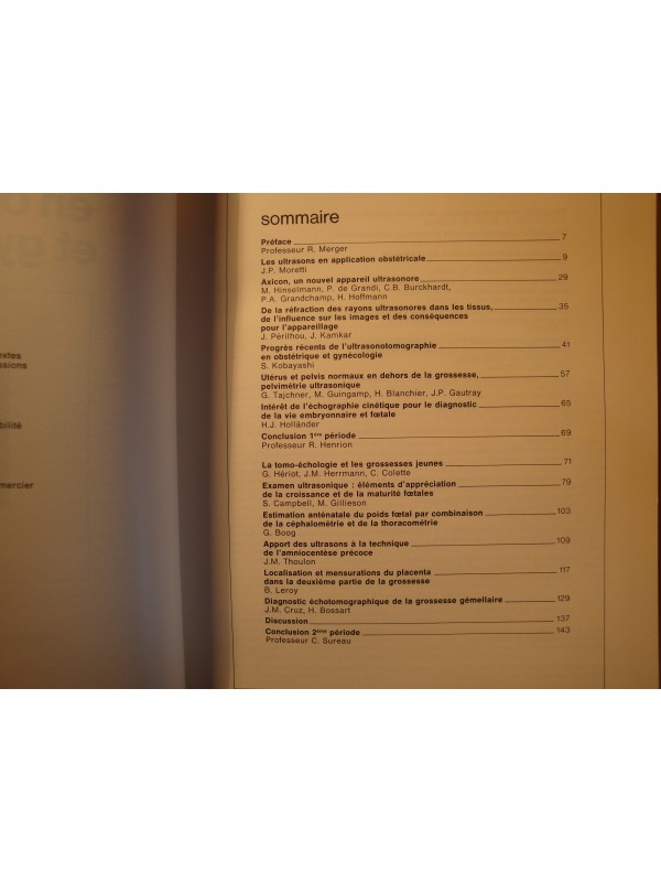 HOPITAL ESQUIROL echotomographie en obstétrique et gynécologie 1975 Glaxo++