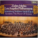 ZUBIN MEHTA/LOS ANGELES PHILHARMONIC poem of ecstasy SCHONBERG/SCRIABIN LP EX++
