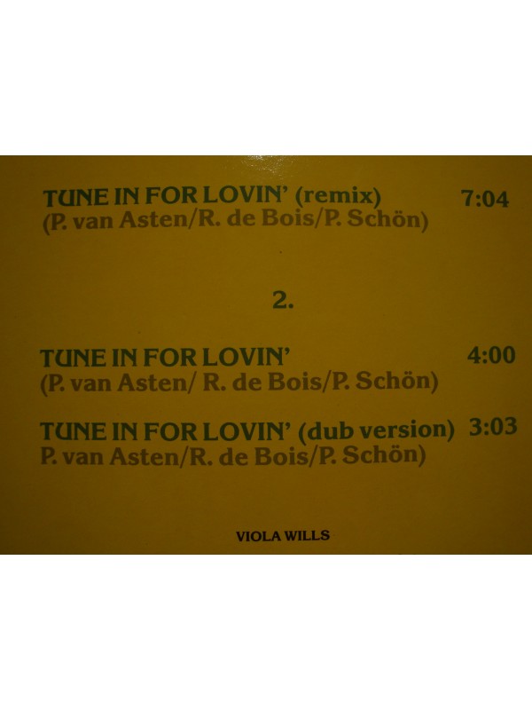 VIOLA WILLS tune in for lovin' (3 versions) MAXI 12" 1985 RCA VG++