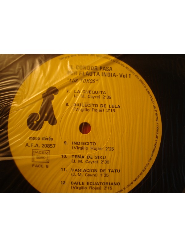 LOS TOKOS el condor pasa LP AFA copacabana/la cuequita RARE VG++