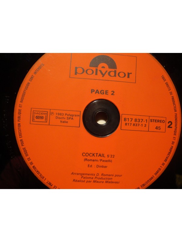 PAGE 2 beat the clock/cocktail MAXI 1983 POLYDOR VG++