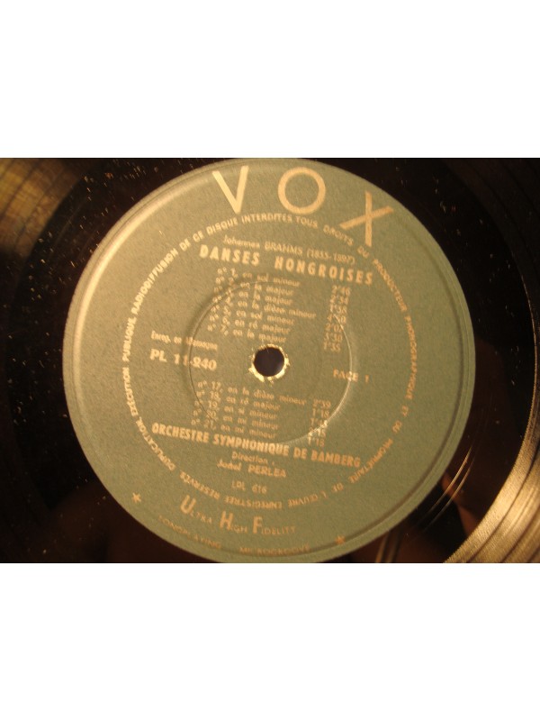 JONEL PERLEA/BAMBERG danses hongroises BRAHMS danses slaves DVORAK LP Vox VG++