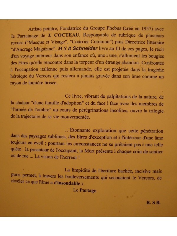 M.S.B SCHNEIDER une scorie de la guerre T1 - 2012 Auto-édition - Biographie EX++