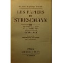 PAPIERS DE STRESEMANN T3 de thoiry à la mort de Stresemann 1926-1929 Plon 1933++