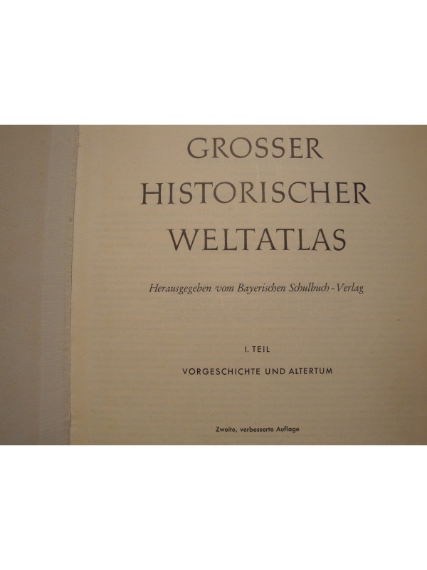 ATLAS HISTORIQUE WELTATLAS 1 herausgegeben vom bayerischen 1954 atlas RARE++