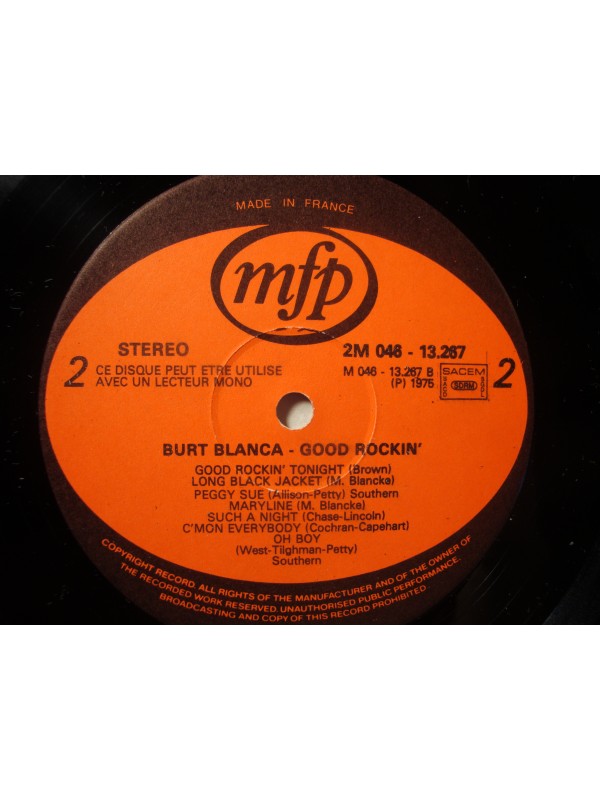 BURT BLANCA special rock vol.2 - roll over beethoven/peggy sue LP MFP VG++