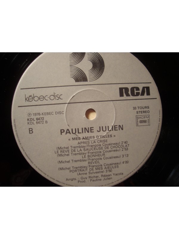 PAULINE JULIEN mes amies d'filles LP 1978 Kébec - après la crise EX++