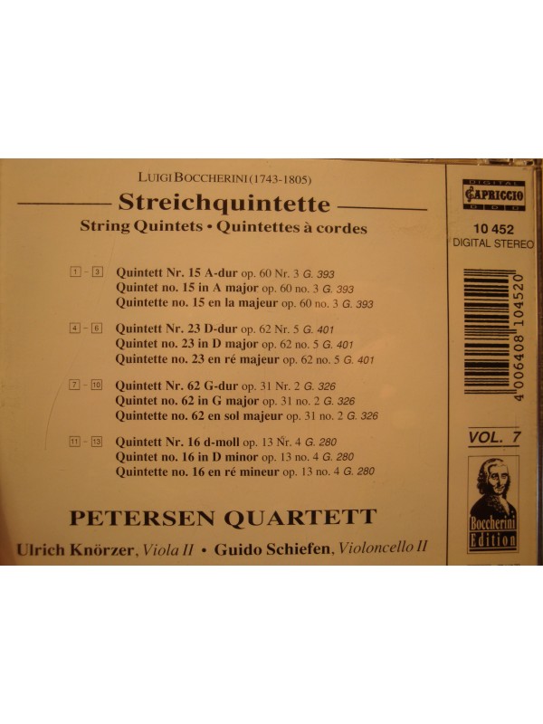 PETERSEN QUARTETT/KNORZER/SCHIEFEN streichquintette CD 1993 Capriccio EX