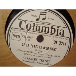 CHARLES TRENET formidable/de la fenêtre d'en haut 78T Columbia VG++