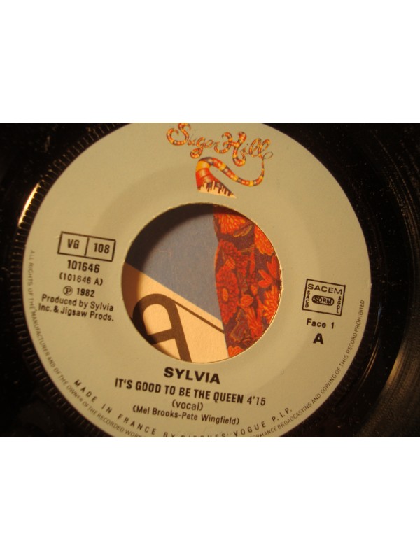 SYLVIA it's good to be the queen/instrumental SP 7" 1982 Sugar Hill Rap Funk