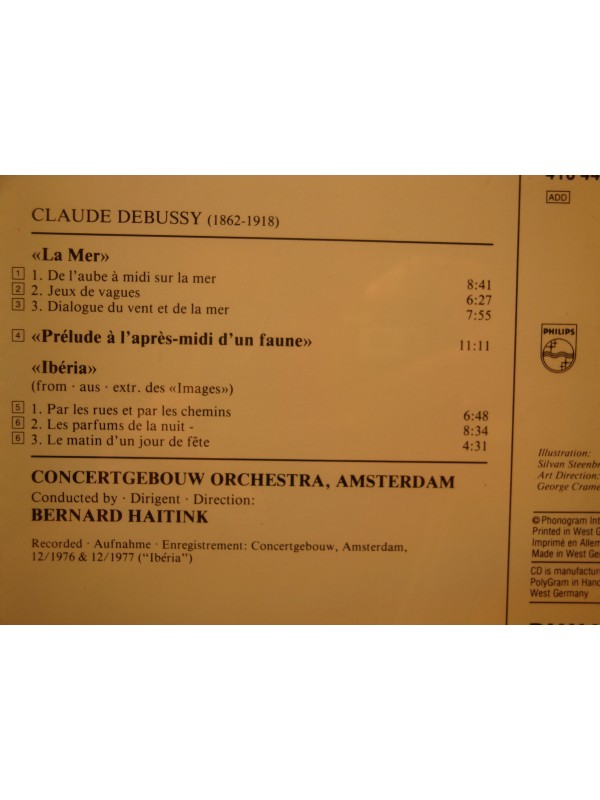 BERNARD HAITINK la mer/Ibéria DEBUSSY CD Philips