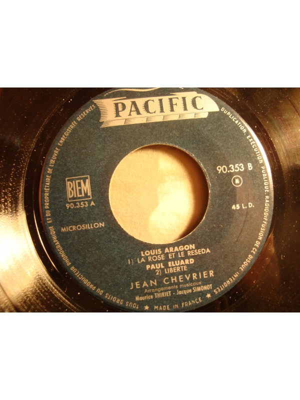 JEAN CHEVRIER rose et le réséda/liberté/Barbara ARAGON/PRÉVERT EP Pacific