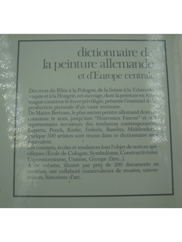 DICTIONNAIRE de la peinture allemande et d'Europe centrale 1990 Larousse