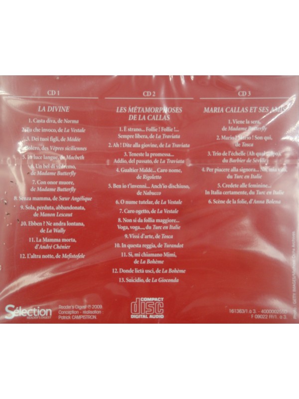MARIA CALLAS la divine/métamorphoses de la Callas/et ses amis 3CD's Box 2009 