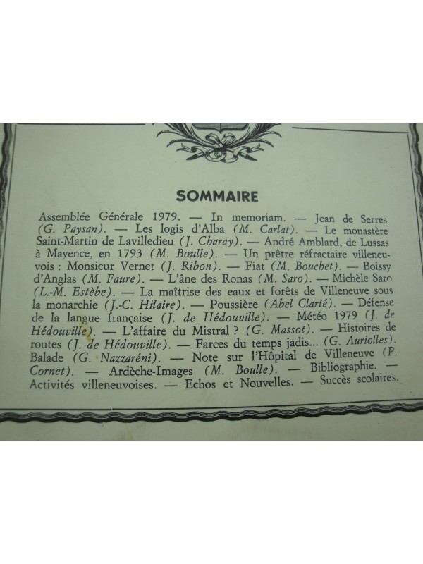 Revue de la société des enfants de Villeneuve-de-Berg n°35 - 1980 - Ardèche
