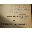 H. PIRAUX petit lexique de l'énergie atomique - Dédicacé 1958 Eyrolle - Nucléaire