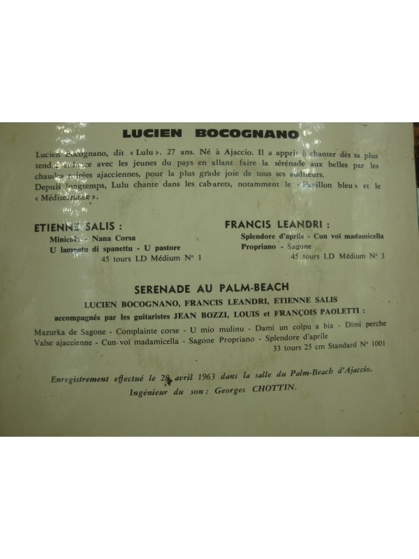 LUCIEN BOCOGNANO u lamentu du banditu/complainte corse/dimi perche EP Trident Corsica