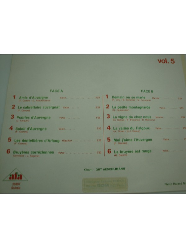 LES AUVERGNATS/GUY AESCHLIMANN amis d'Auvergne vol.5 LP AFA