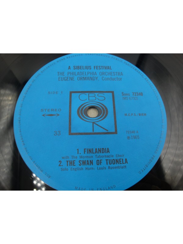 ORMANDY/PHILADELPHIA valse triste/en saga/finlandia SIBELIUS LP 1965 CBS