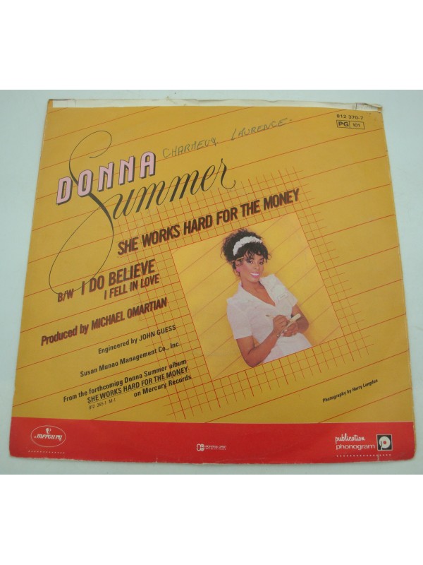 DONNA SUMMER she works hard for the money/i do believe SP 1983 Mercury