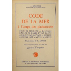 J. QUÉGUINER code de la mer à l'usage des plaisanciers R. MONET 1967 Ed. MARITIMES++