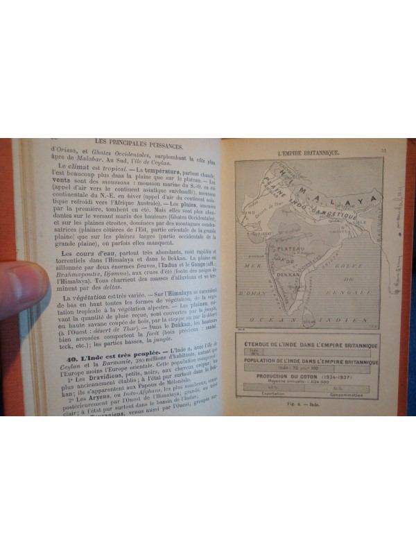 F. MAURETT/J. MARTIN géographie - principales puissances du monde 1930 HACHETTE++