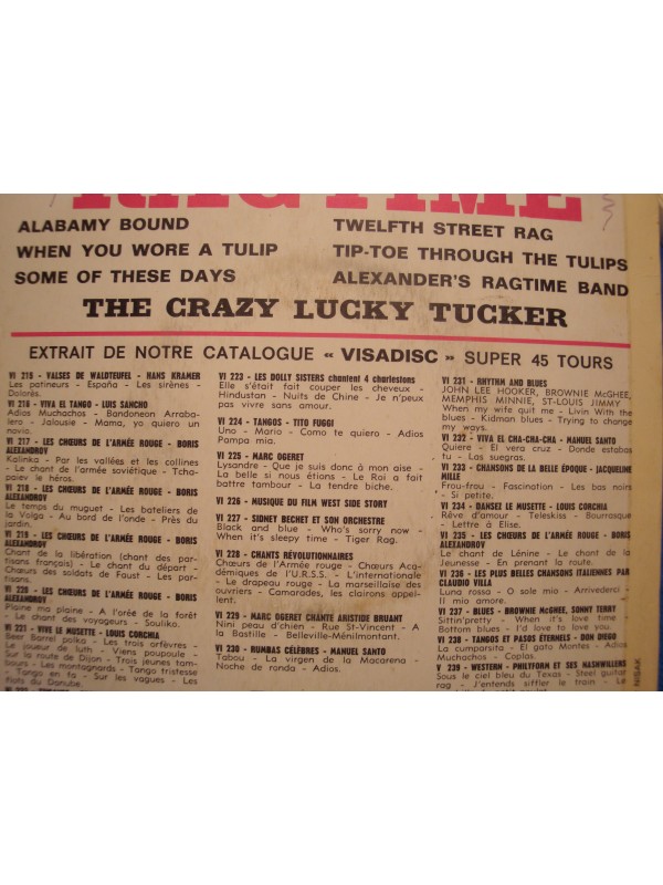 THE CRAZY LUCKY TUCKER ragtime EP VISADISC alabamy bound VG+