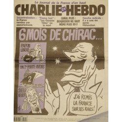CHARLIE HEBDO 540 6 mois de Chirac CABU/CHARB/WOLINSKI OCTOBRE 2002++