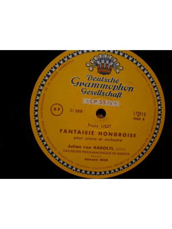 EDMUND NICK/JULIAN VON KAROLYI rhapsodies hongroises 2 et 12 LISZT LP25cm VG++