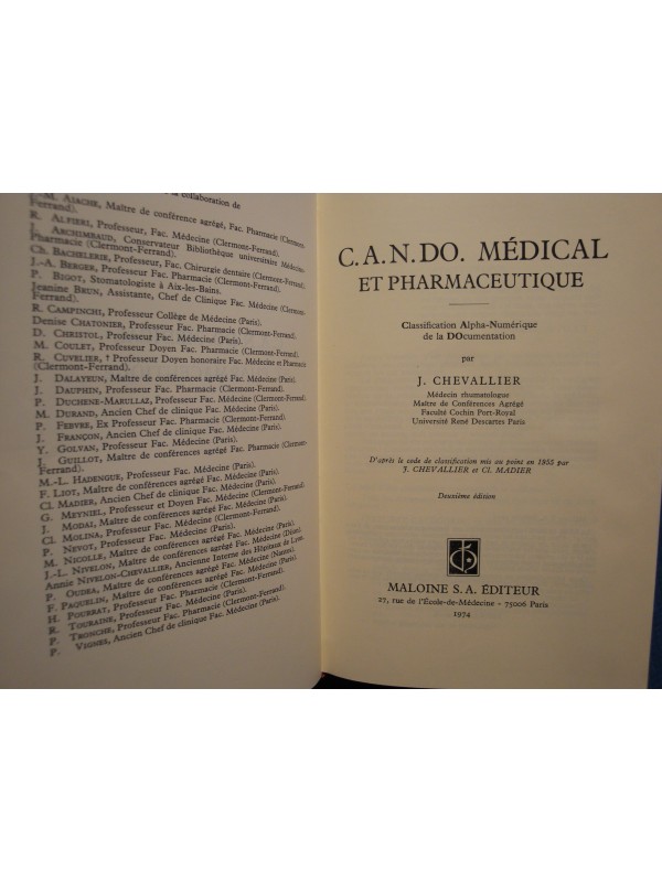 J. CHEVALLIER cando medical et pharmaceutique 1974 MALOINE EX++